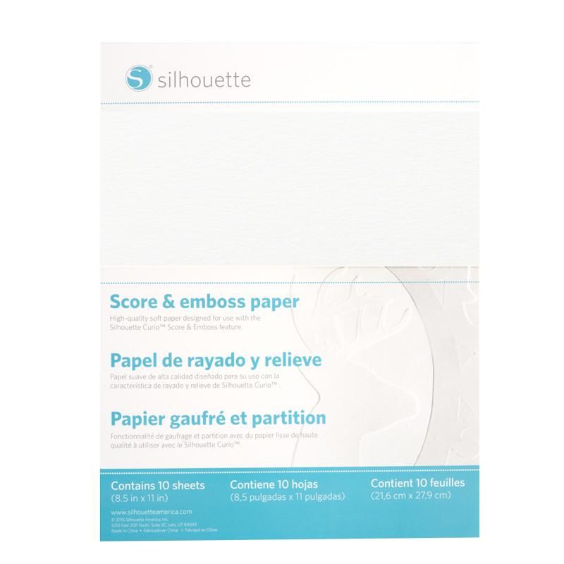 8 Emboss Score & Emboss Paper - 8.5 In. X 11 In. - Silhouette Official